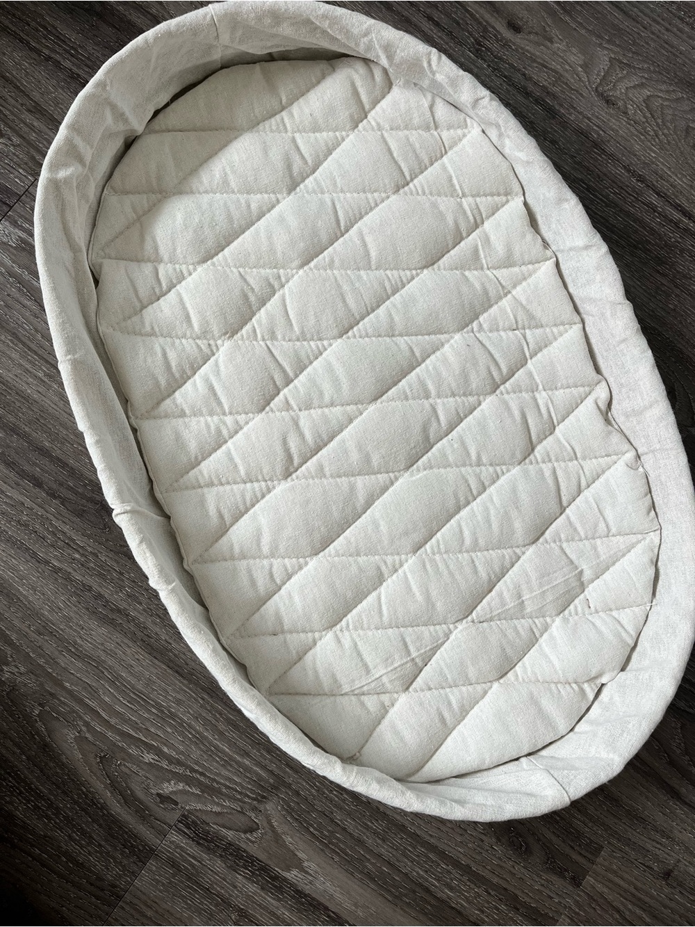 Woven wicker baby changing pad